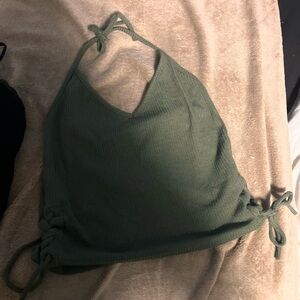 Green Halter Top with Side Ties